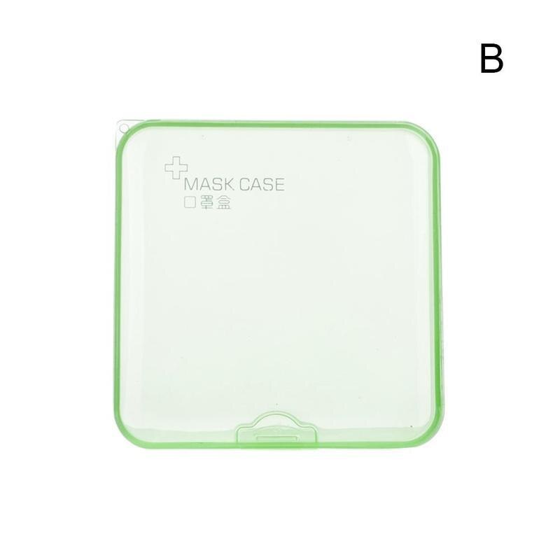1pc boîtes magasin masques jetable masque boîte de rangement Portable Pp joint médecine boîte anti-poussière boîte de rangement pour stocker masques boîte de support: Clear Green