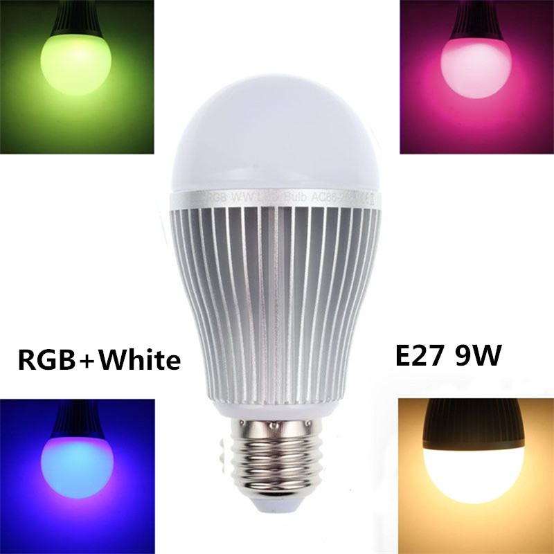 Milight – lampe Led 2.4G avec contrôleur Wifi, GU10, E27, 4, 6, 9W, RGBW, RGBWW, télécommande à quatre zones, variable: Rouge