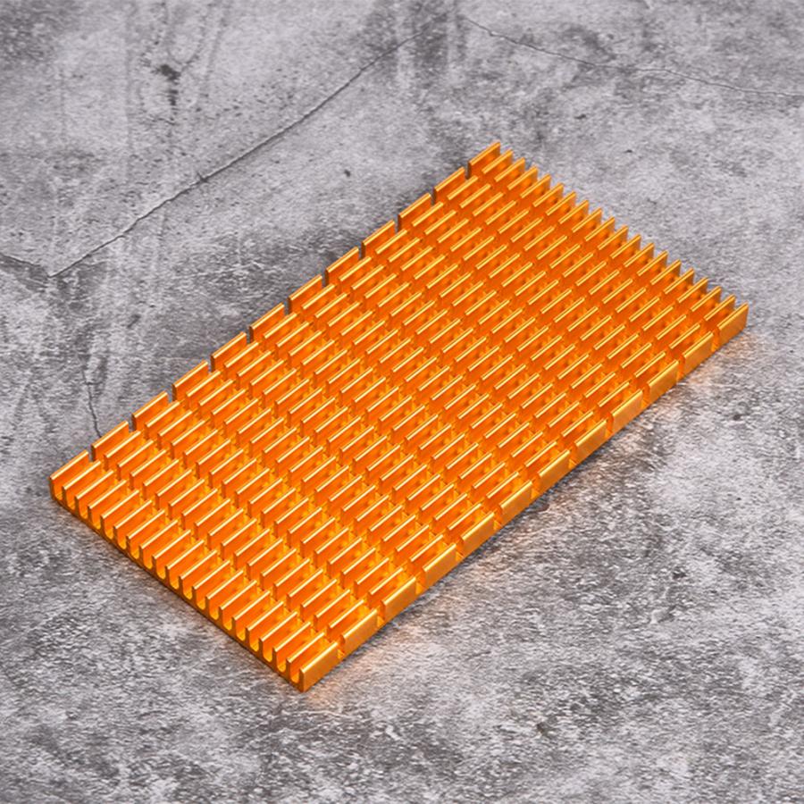 Golden Heat Sink Aluminum Heat Cooler Heat Radiator for Multiple Purposes 120 x 64 x 6mm