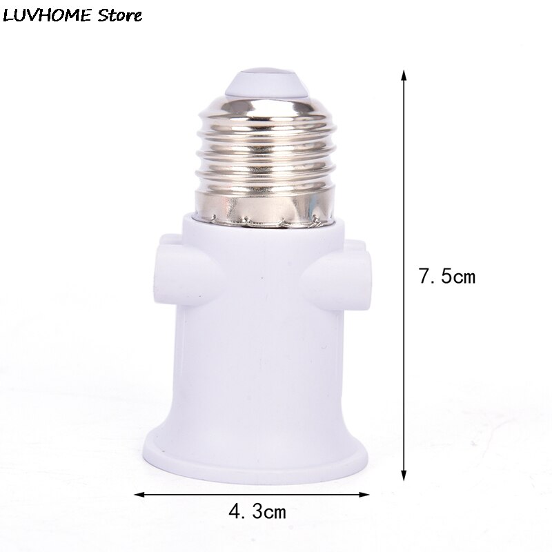 Pbt brandsikker  e27 pære adapter lampeholder base sokkel konvertering med eu stik