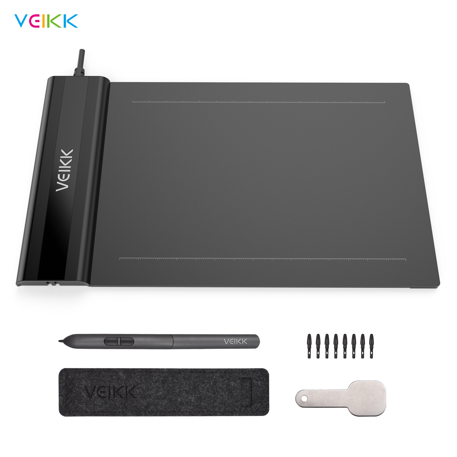 VEIKK S640 Graphic Pen tablet 6 x 4 inch Ultra Thin OSU Digital Drawing Tablet with Battery-Free Pen 8192 Levels Pressure