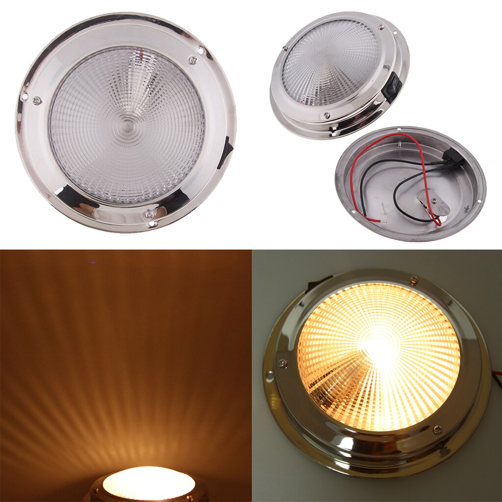 Indvendig loftslampe - bil indvendig belysning/skabslampe til autocamper, autocamper, trailer, båd, varevogn (varm hvid)