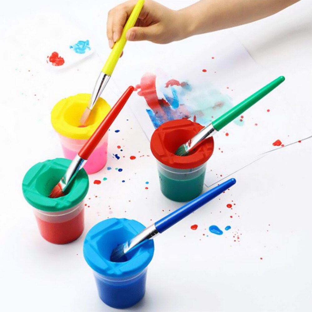 1Set 26Pcs Kinderen Schilderen Tool Kit Spons Borstel Kwast Schort Kleuterschool Kunst Klasse Accessoires