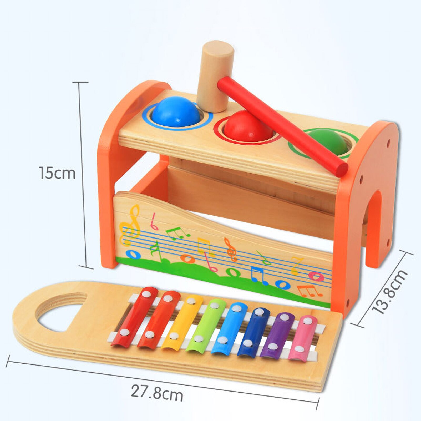 Bambini in legno bambini 8 note xilofono musicale strumento per pianoforte giocattoli educativi genitore-figlio Mini giochi interattivi per pianoforte a pollice