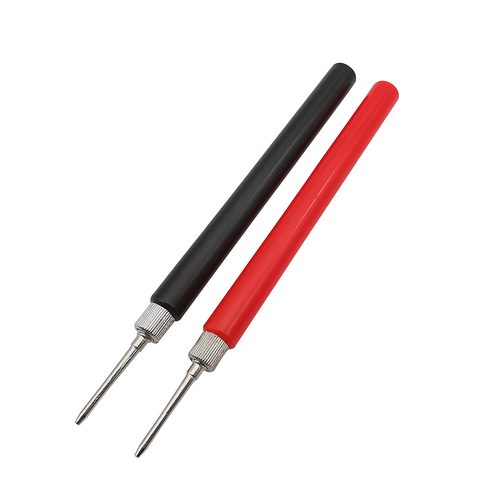 2Pcs Insulated Test Meter Spring Electrical Test Probe Tip Connector For Multimeter Test Leads Pin: Gold