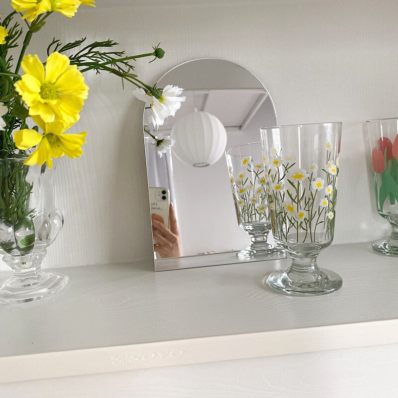 Clear Acrylic Mirror Irregular Edge Desktop Makeup Mirror Bedroom Decorative