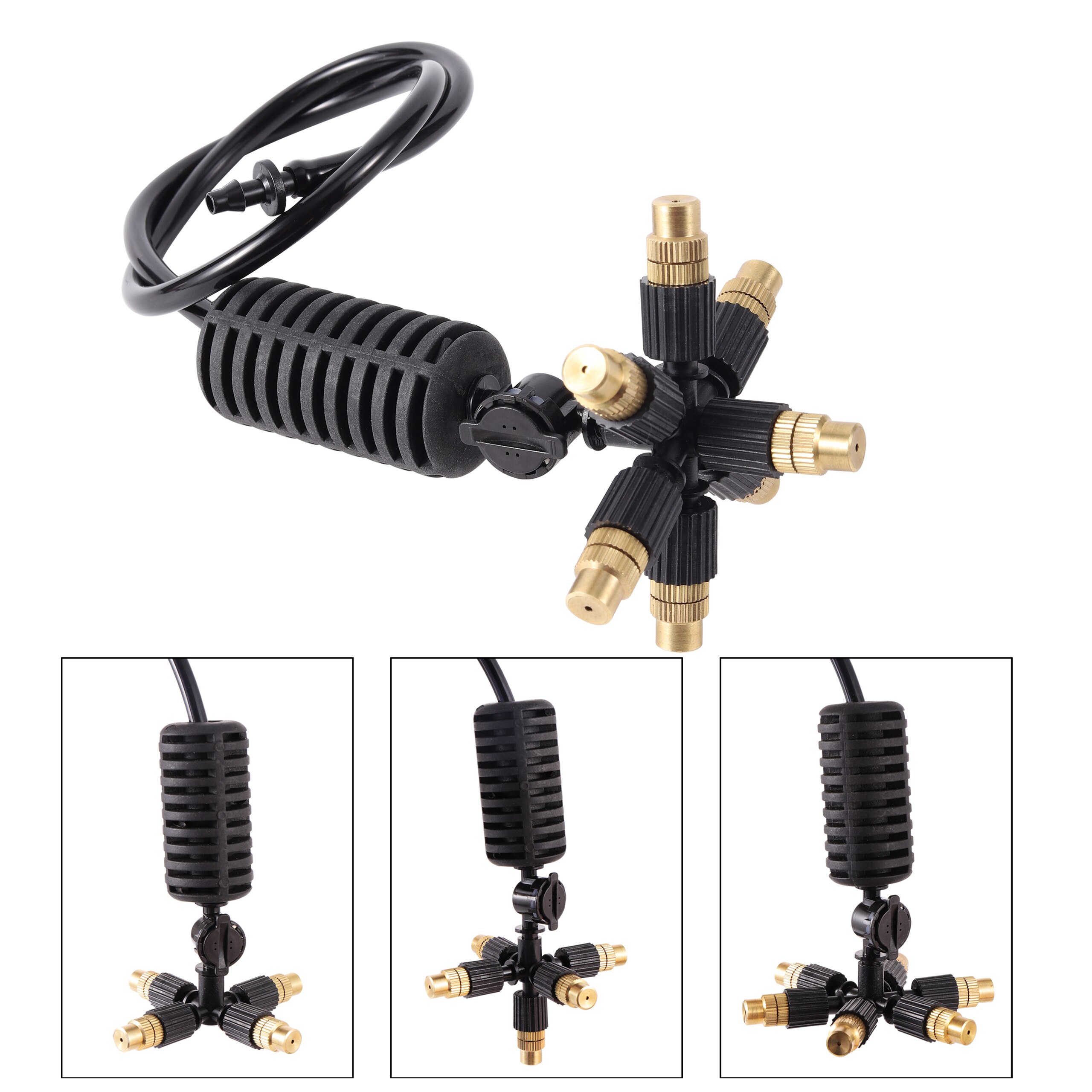 Hanging Sprinklers Kit 4/7mm Hose With Atomization Nozzle Greenhouse Atomizing Nozzle Cooling Humidify Watering Sprinkler 1 Set