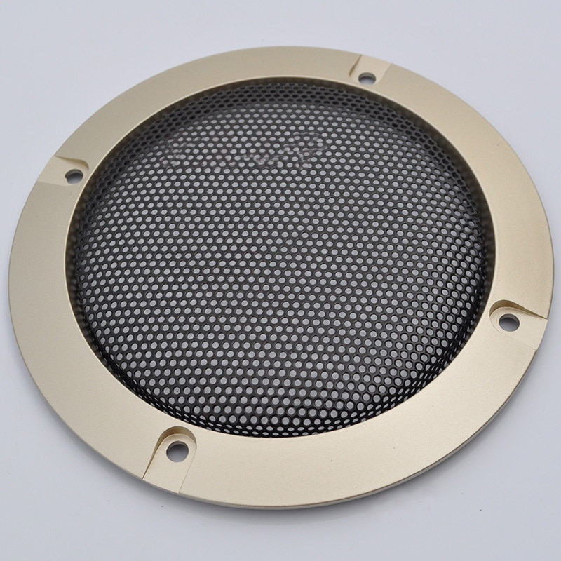 For 2"/3"/4"/5"/6.5"/8"/10" inch Audio Speaker Conversion Net Cover Decorative Circle Metal Mesh Grille #Golden+Black