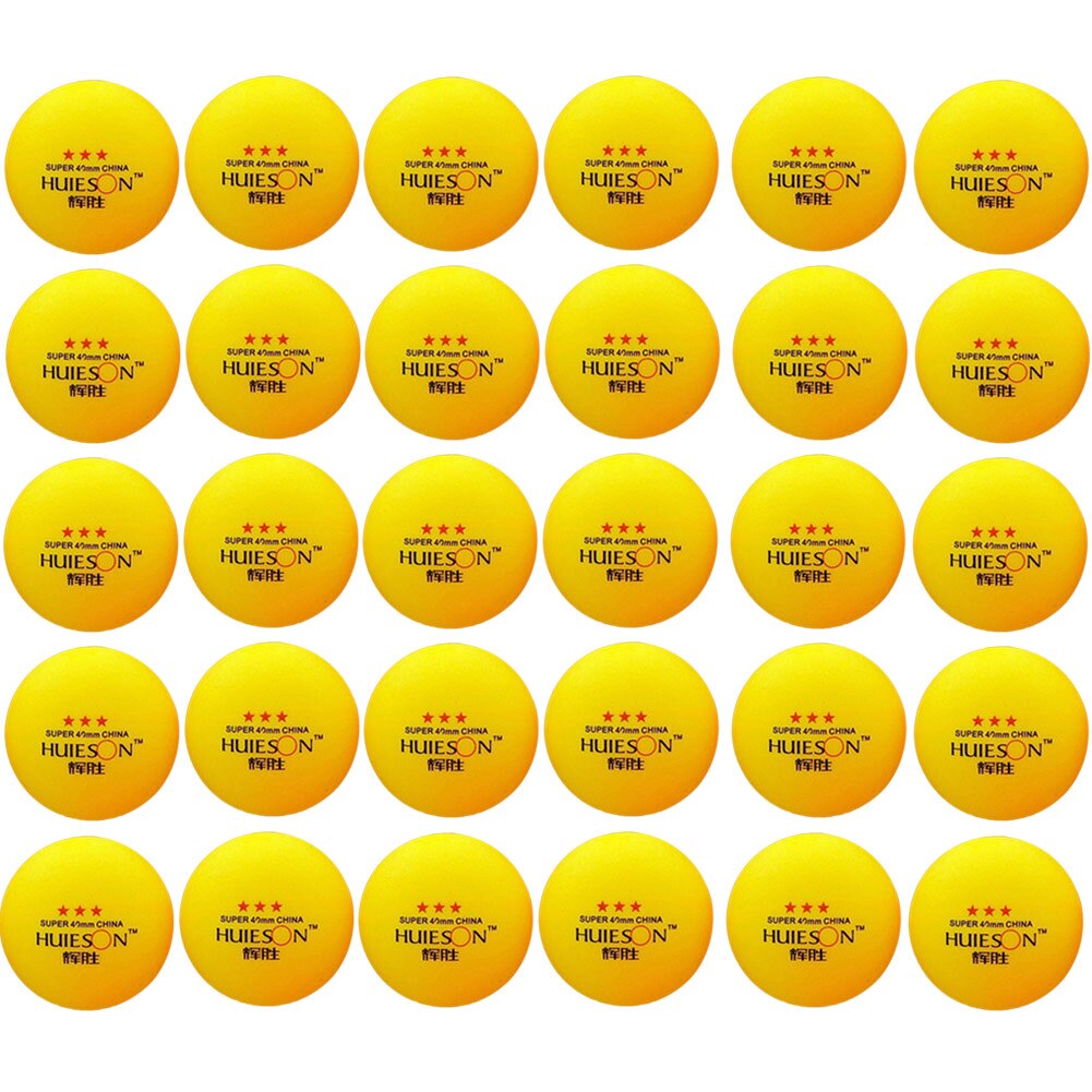 30 Uds Material pelotas de tenis de mesa 3 estrellas plástico Pelotas de Ping Pong pelotas de entrenamiento de tenis de mesa: Yellow