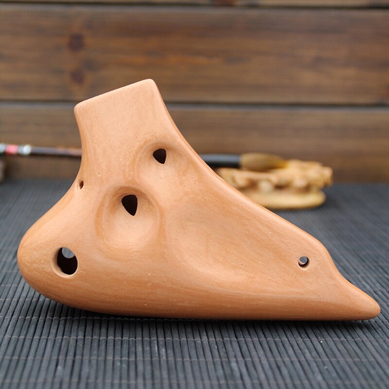 16 Holes Alto C Ocarina Multi Chamber Terracotta With Protective Bag/Lanyard/Manual