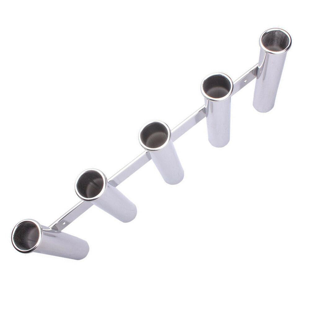 316 Stainless Steel 5 Link Fishing Rod Holder 5 Tubes Rod Pod Rack Boat Marine Yacht