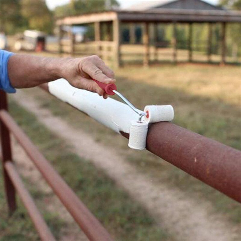 Dual Paint Roller Helps Paint Fencing Poles and Corners Dual Paint Roll Construction Tools Plastic with Two Mini Rollers