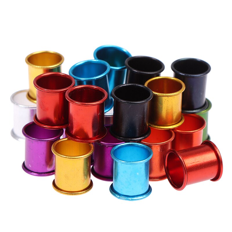 100 stk duefotring indre diameter 8mm lengde 10mm aluminiums fotmerkering
