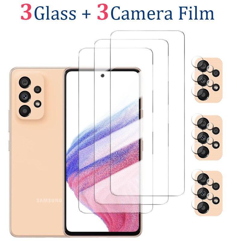 Pelicula Samsung A53 5G Protective Glass A53 Samsung Sansung Galaxi A 53 5G Screen Protector Film For samsung galaxy a53 Glass: 3Glass 3Camera Film