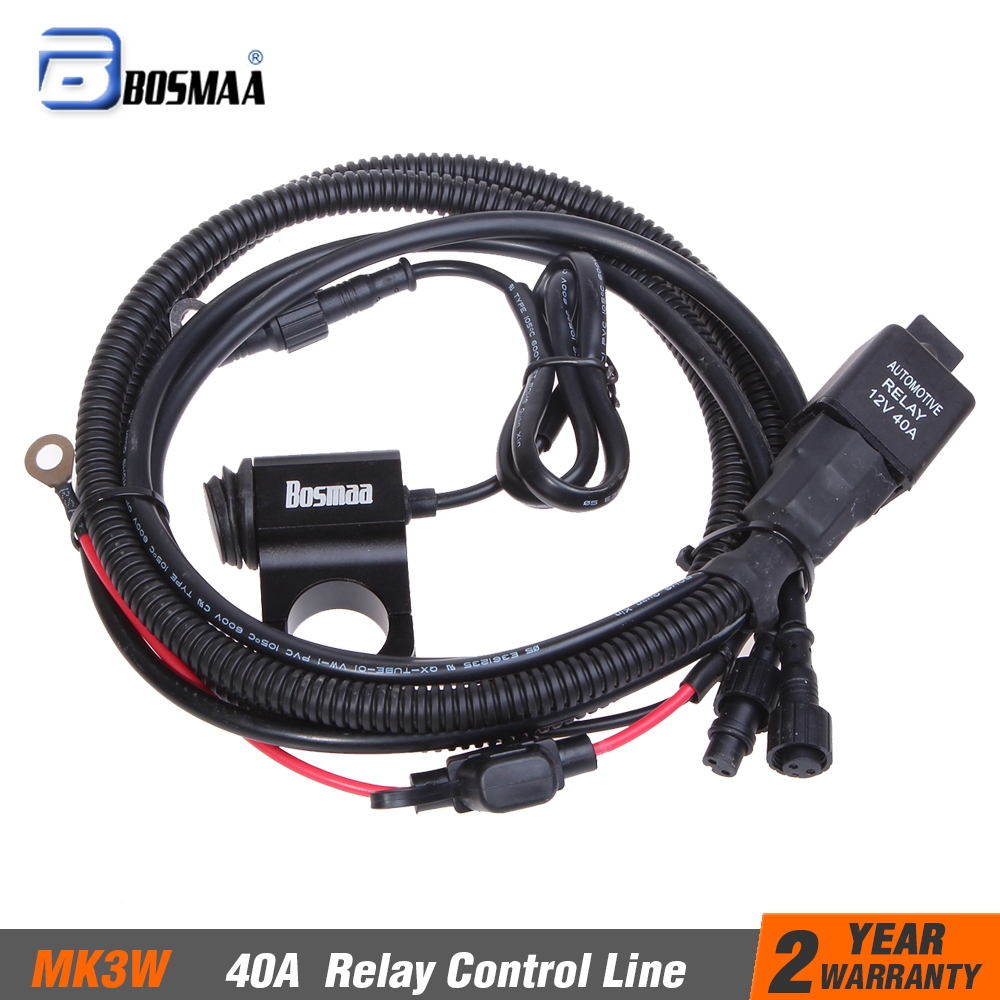 1set Bosmaa 40A Relay switch control line group for automotive car worklight spotlight motorcycle headlight