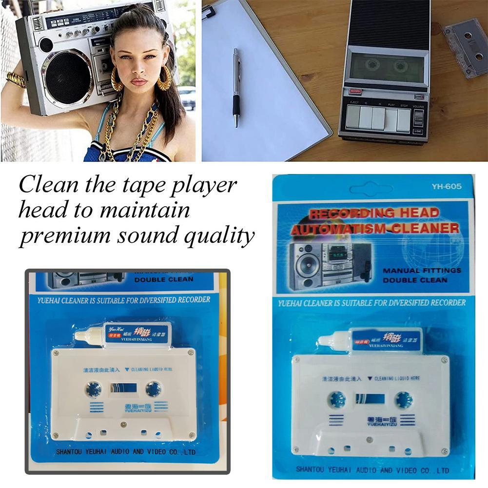 1 set audio cassette tape recorder head cleaner & repeater audio cassette cassette player wet/dry head cleaner home accessories