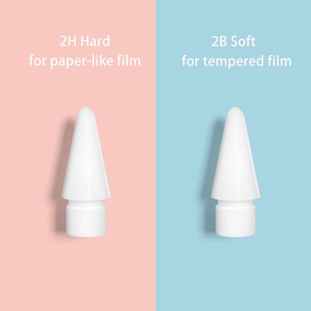 Pencil Tips for Apple Pencil 1 2, Double-Layered Paperfeel Damping Noise Reducing Apple Pencil Nib Replacement 애플펜슬 펜촉: 1 Pcs 2B 1Pcs 2H