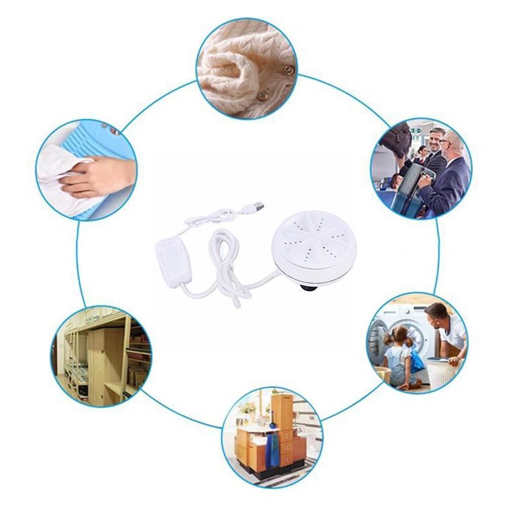 Ultrasonic Turbo Washing Machine Portable Travel Washer Mini Cleaning Clothing Washing Machine Rotating Tool Bubble Turbo H8K7