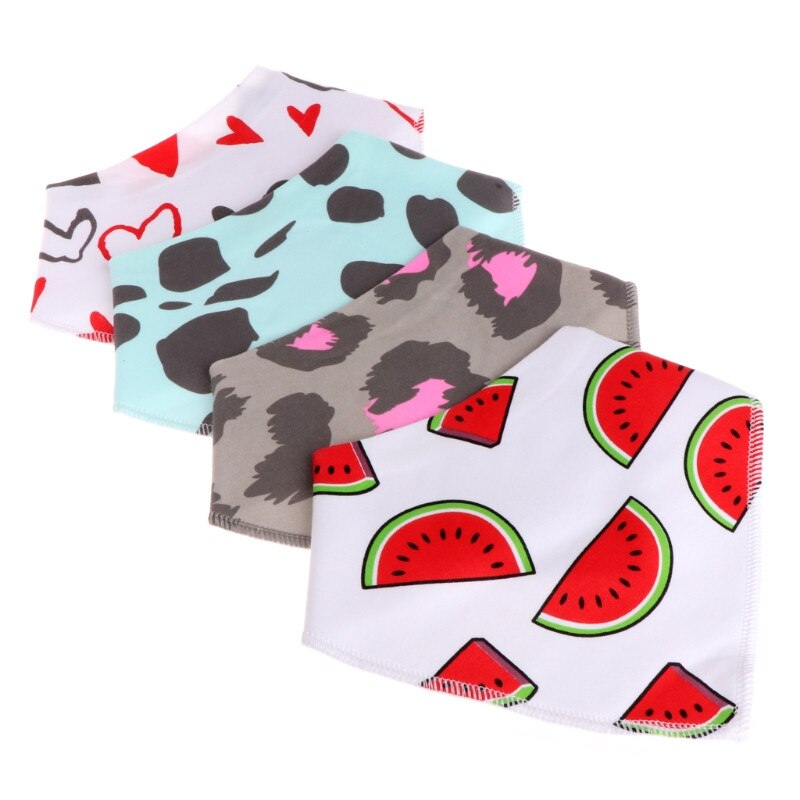 4 stuks baby unisex speeksel handdoek met kwijl driehoek bandana slabbetjes