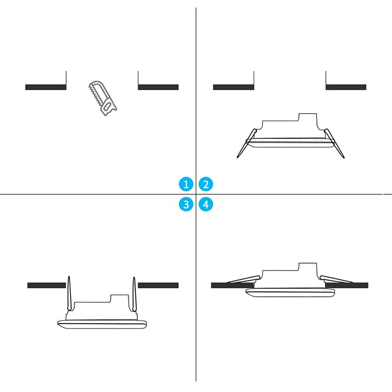 Led panellys  ac 85-265v væglampe paneler 4w 9w 16w 25w led firkantet panel downlight hvid varmt led gitter lys til stue