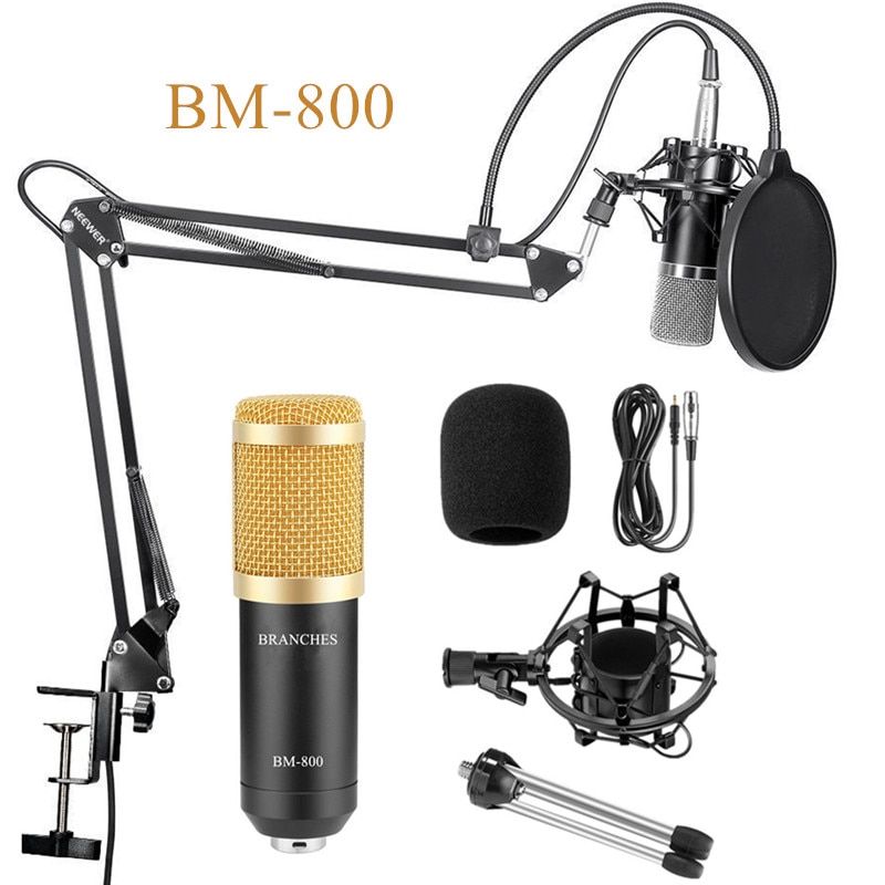 Professionele Condensator Microfoon BM800 Kit: microfoon Voor Computer + Shock Mount + Schuim Cap + Kabel Als Bm 800 Microfoon BM-800
