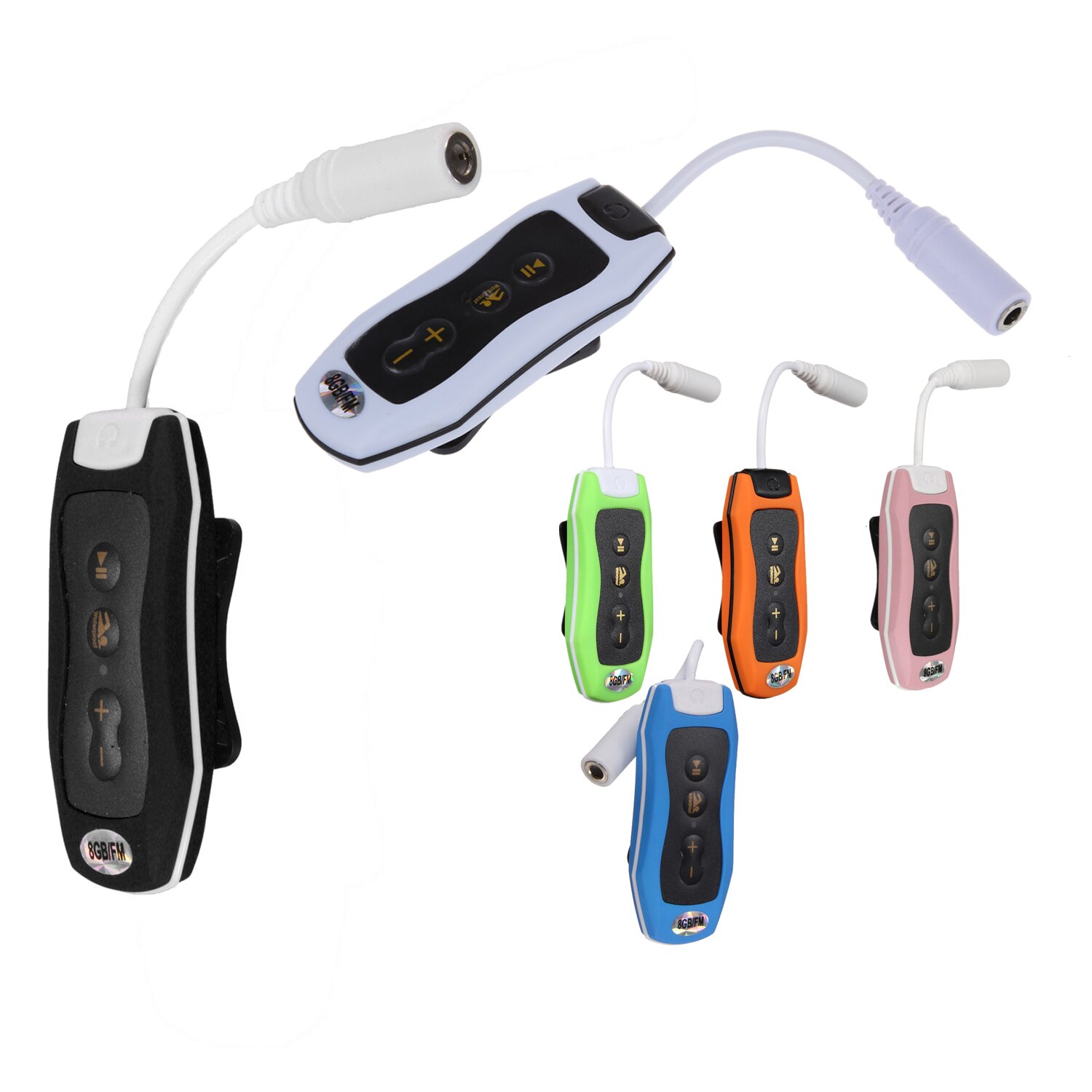 8GB MP3 Player Swimming Underwater Diving Spa + FM Radio Waterproof Headphones White