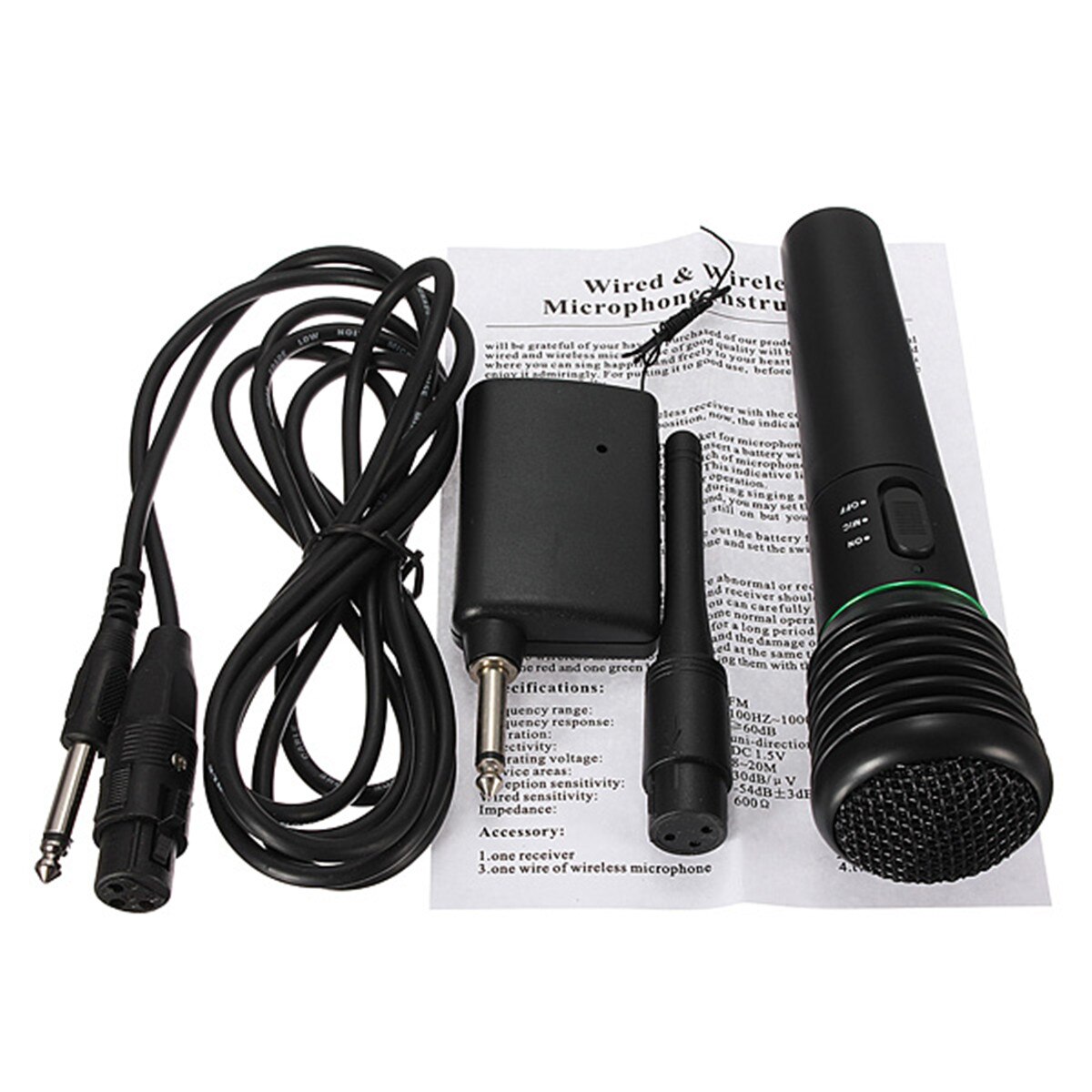 2in1 Wired Wireless Handheld Microphone System for Karaoke Party KTV Home Studio Universal Microphones
