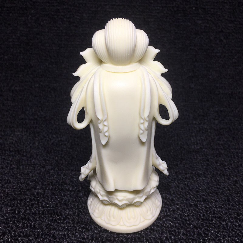 Estatuilla de Guanyin de dibujos animados de estilo chino, estatua de tallada a mano, bonita Bodhisattva de Guanyin, decoración de escritorio para el hogar