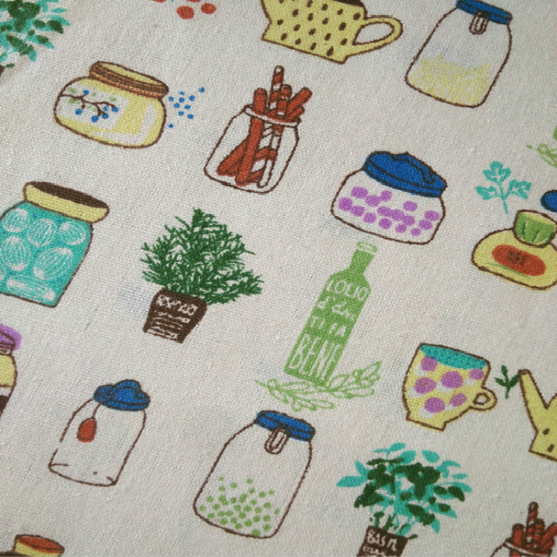 Kleurrijke cup gedrukt linnen tafelkleed gedrukt canvas handgemaakte DIY ambachten katoen en linnen stof