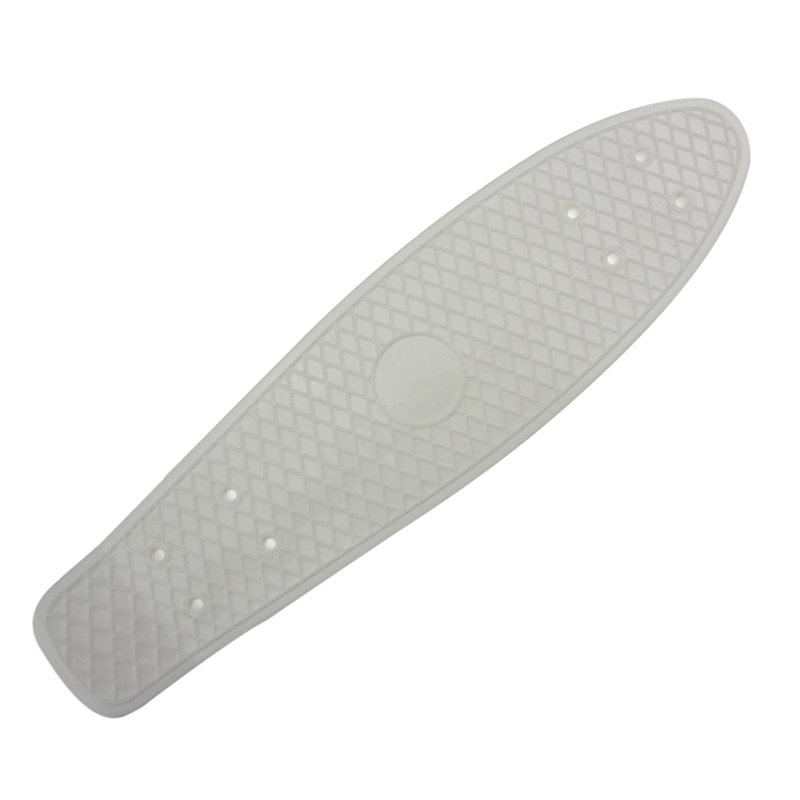 22.5X 6 Inch Skateboard Plastic Fish Banana Skating Board Decks for Outdoor Sport Fish Board Non-Slip Deck: White