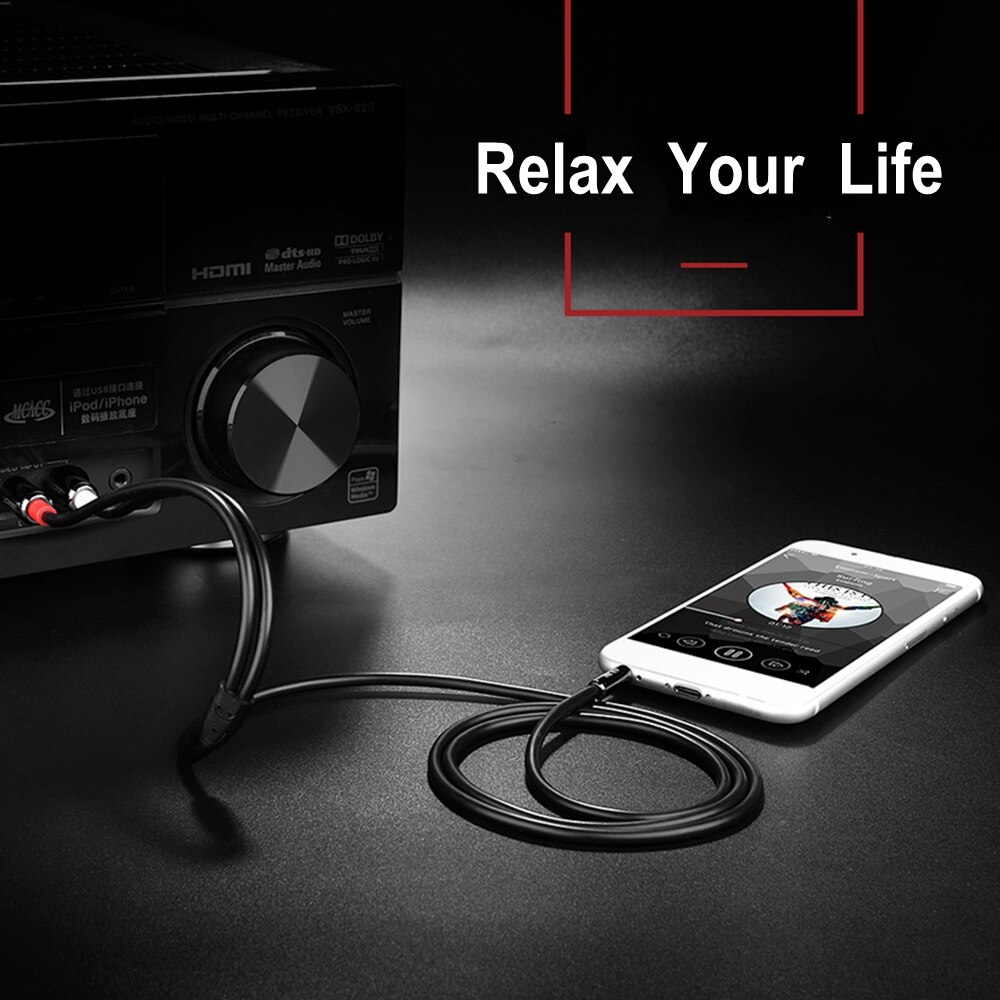 for Speakers DVD TV Double Dual 2 RCA Male Auxiliary Cable 1m/3.3ft Length 2 RCA to 3.5 Jack Audio Cable 3.5mm 2RCA AUX Cables