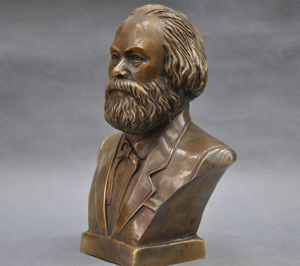 Tysk storkommunist carl marx buste bronzestatue