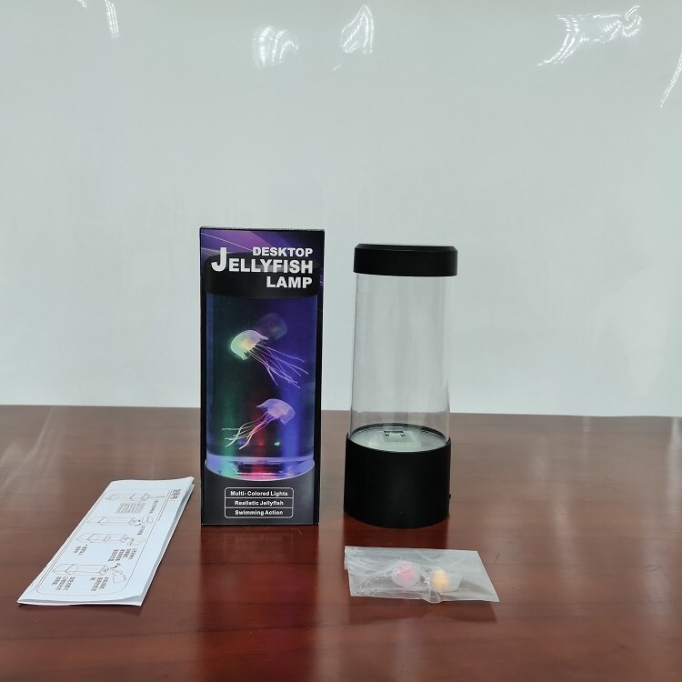 Mini acuario Artificial con luz LED para natación, pecera sensorial multicolor con burbujas, caja de peces, novedad de: 2Jellyfish Battery
