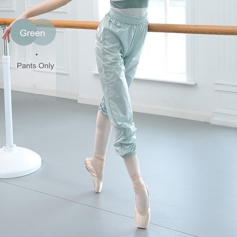 Pantaloni sportivi da riscaldamento per balletto abiti da ballo per il corpo abiti da allenamento per donne adulte pantaloni sportivi per la perdita di peso pantaloni per esercizi di danza: M / green