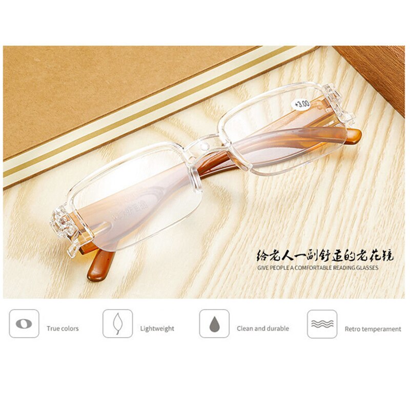 Leesbril vintage draagbare presbyopische bril vergrootglas bril op sterkte glazen voor panrents 1.0 2.0 2.5