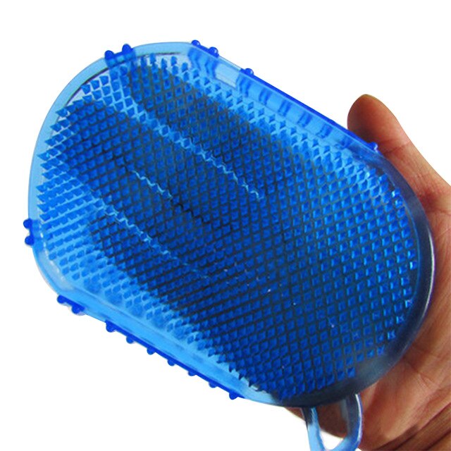 1Stck Weiche Silikon Massage Peeling Handschuhe Peeling Handschuhe Footbrush Für Peeling Körper Schlecht Pinsel für sterben Schlecht Körper Pinsel: blau