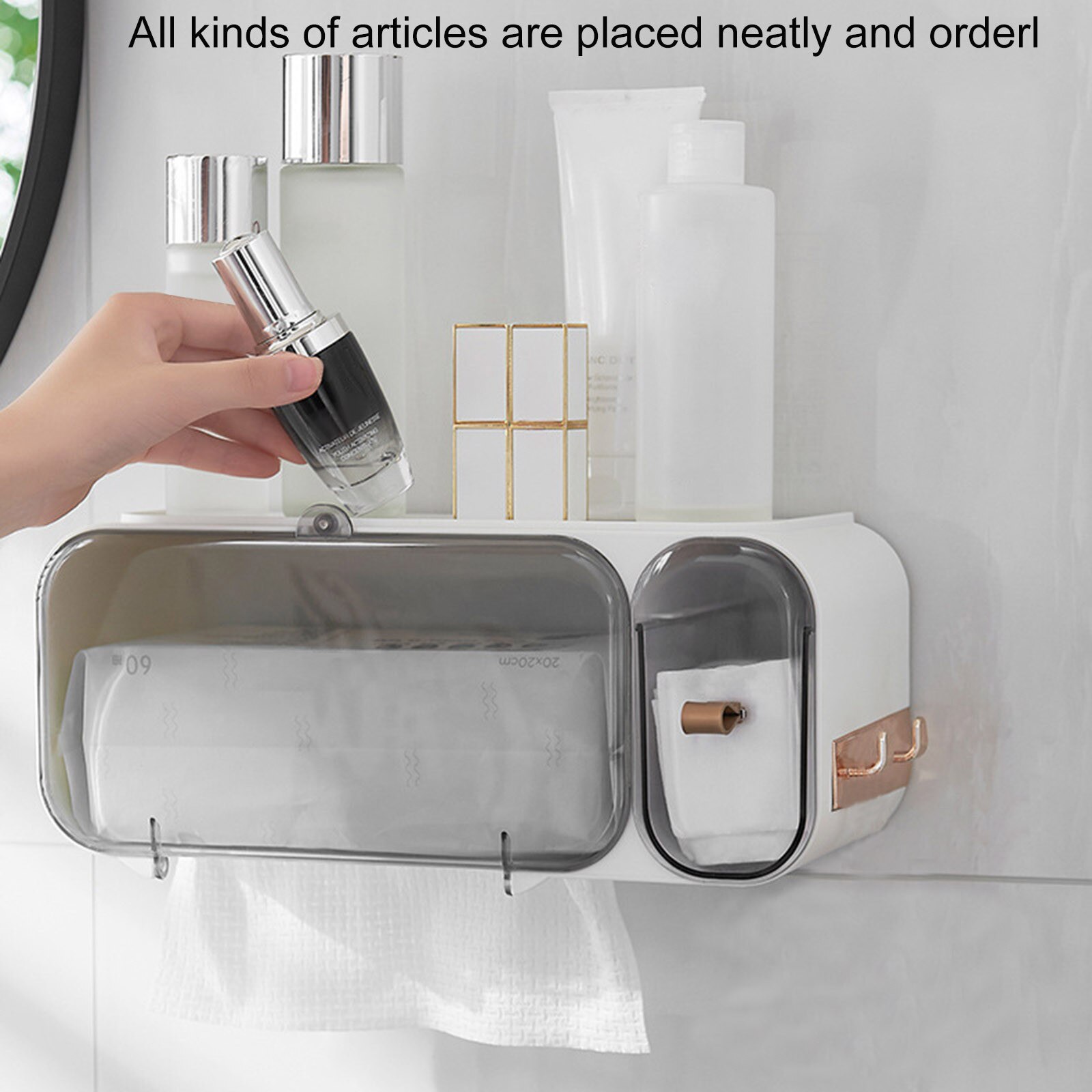 Wall-mounted Bathroom Waterproof Towel Cleansing Towel Paper Storage Box Neat Storage, Increased Capacity, Optimized Material