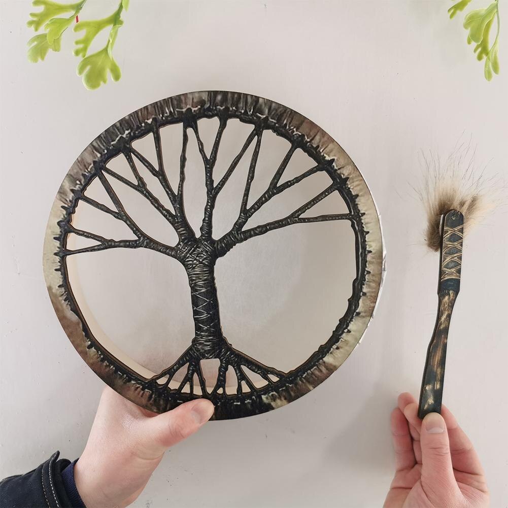 Tambour Shaman arbre de vie, tambour bohème fait à la main, esprit de tambour, musique, artisanat, ornement, de pâques, décoration de maison