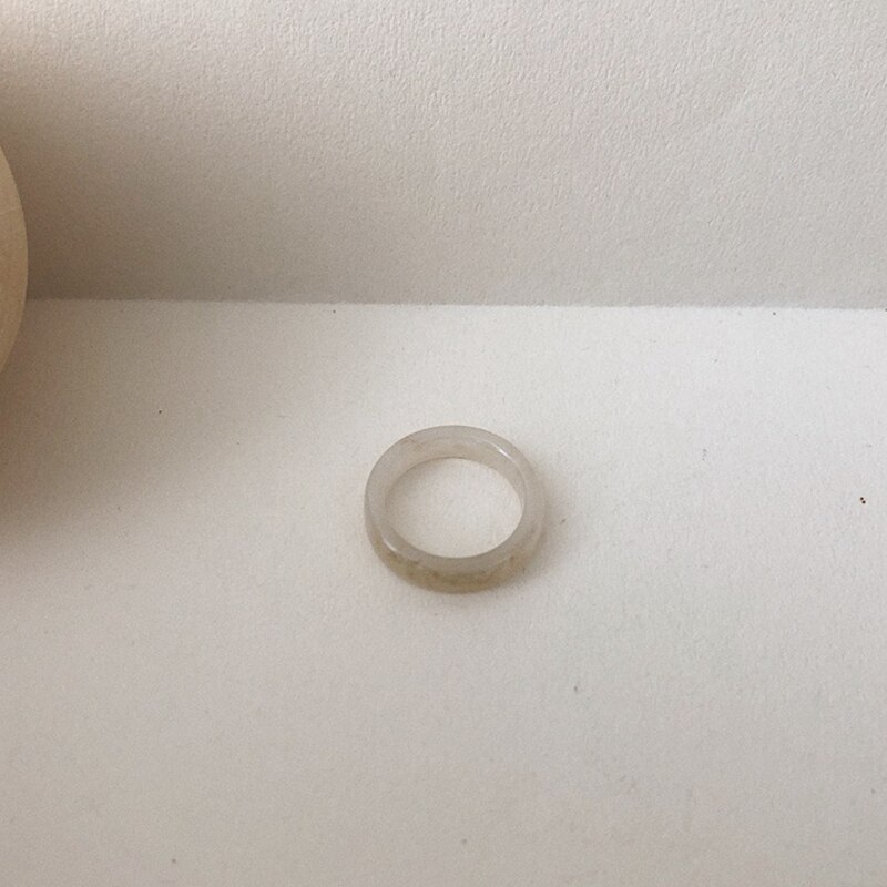 1Pc Kleurrijke Transparante Hars Ring Set Voor Vrouwen Korea Minimalistische Acryl Vrouwelijke Geometrische Ronde Ringen Sieraden Party: light grey