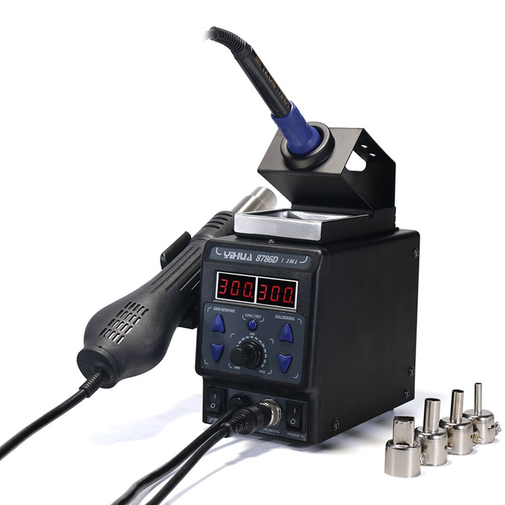 Updated YIHUA 8786D I Soldering Station Digital Display Air Gun Welding Station BGA Rework Station Soldering Iron Heat Gun