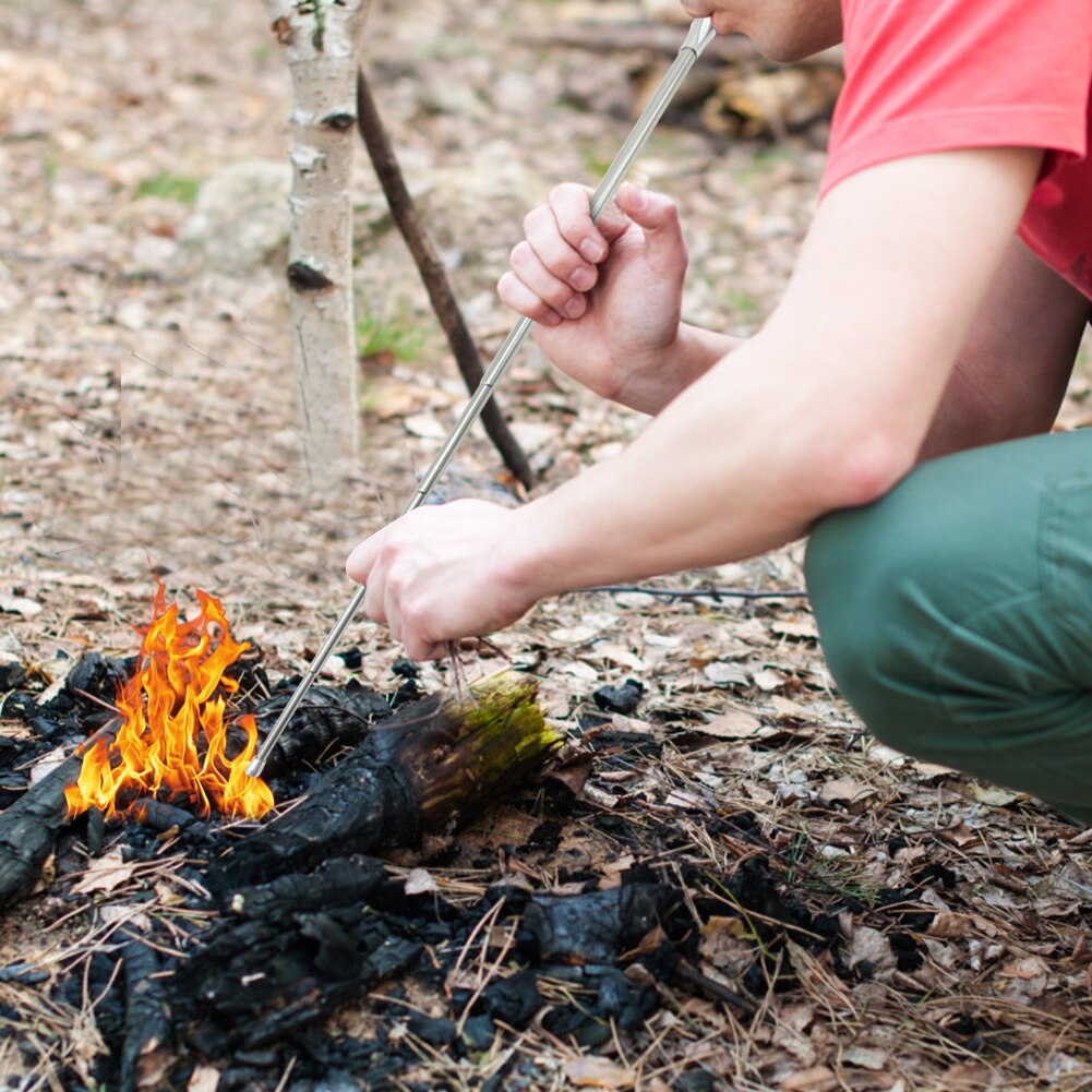draussen Camping Schlag Feuer Rohr Blasrohr Faltbare Hohe Effektive sehr klein Strand Garten Werkzeug Camping Ausrügestochen Blasen Feuer Stock