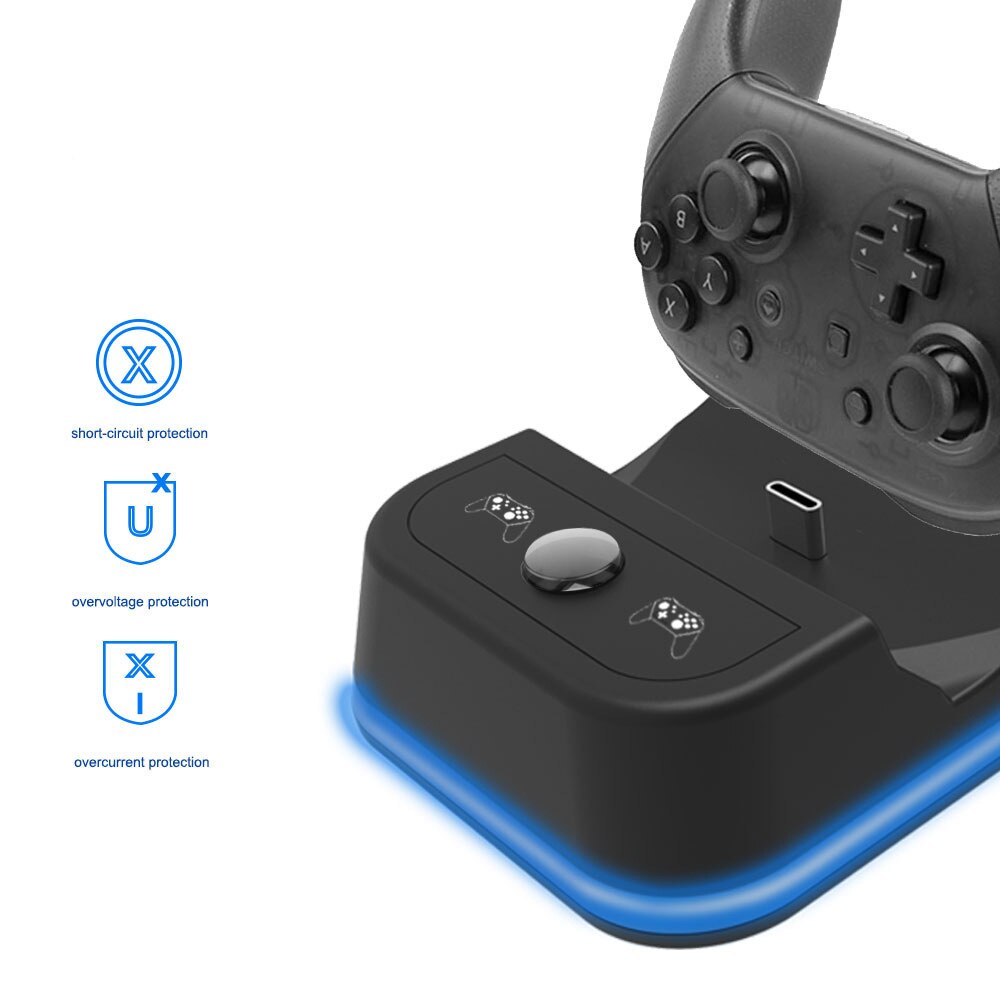 Portable Dual USB Charger Dock for Nintend Switch Pro Game Controller Charging Dock Station Game Controller Stand for Switch Pro