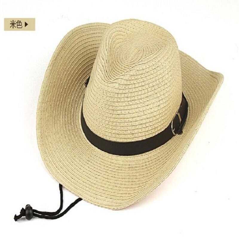 Mannen Western Cowboy Hoeden Opvouwbare Anti-Plundering Strooien Hoed Strand Zonnehoed Grote Rand Hoed Zomer hoed