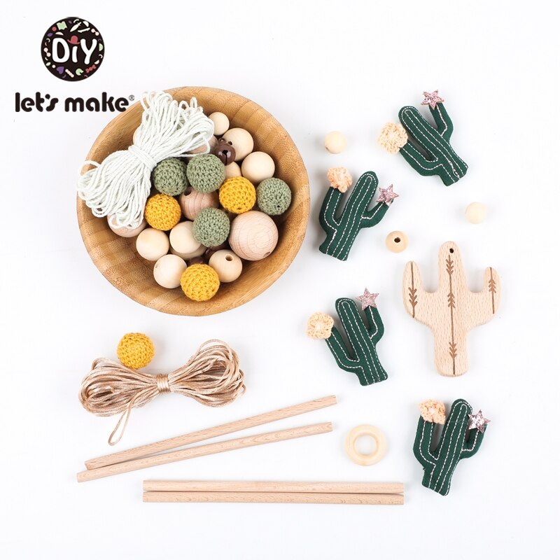 Lassen'S Machen 1einstellen Holz Ring Tuch Cantus Buche Holz Häkeln Perlen Baby Krippe Handy, Mobiltelefon Bettwäsche Rassel BeißRing Spielzeug Holz beißRing
