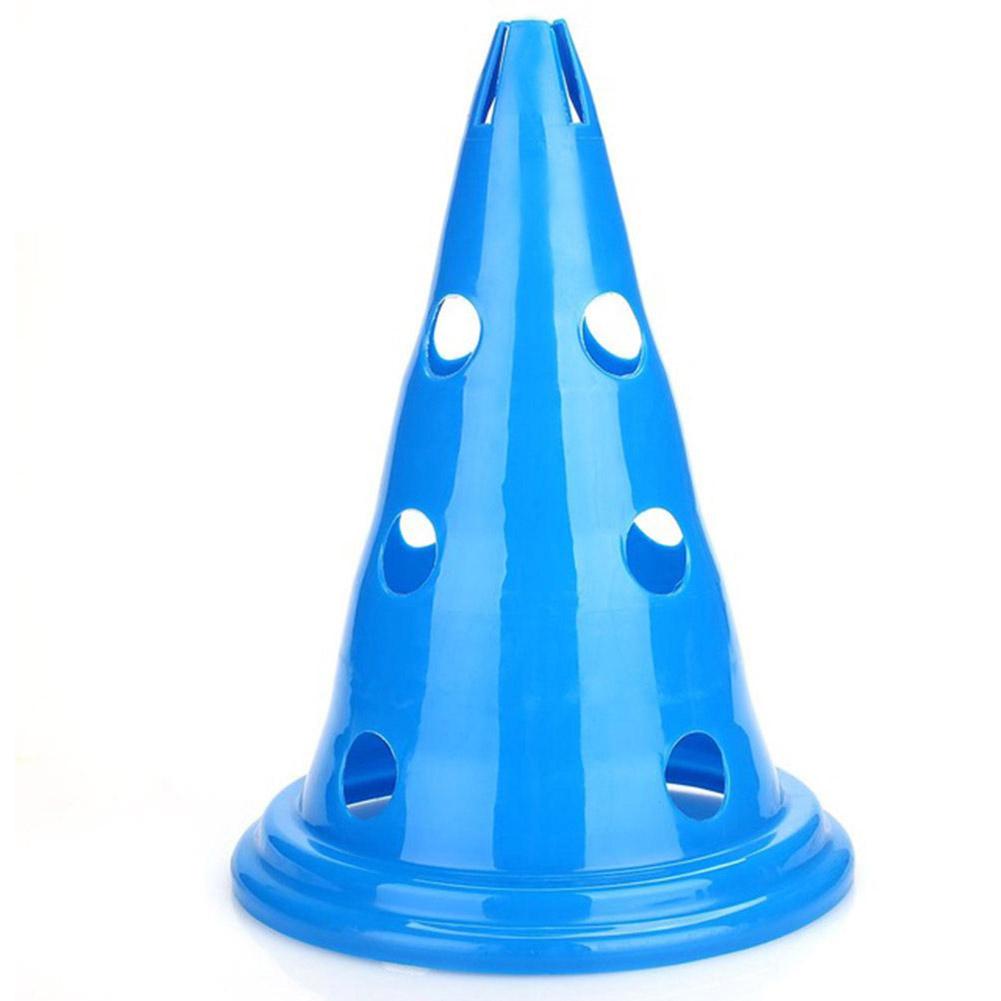 Football Training Logo Barrel Conical Obstacle Barrel Training Equipment Round Bottom With Hole For Football Training Outdoor: Blue