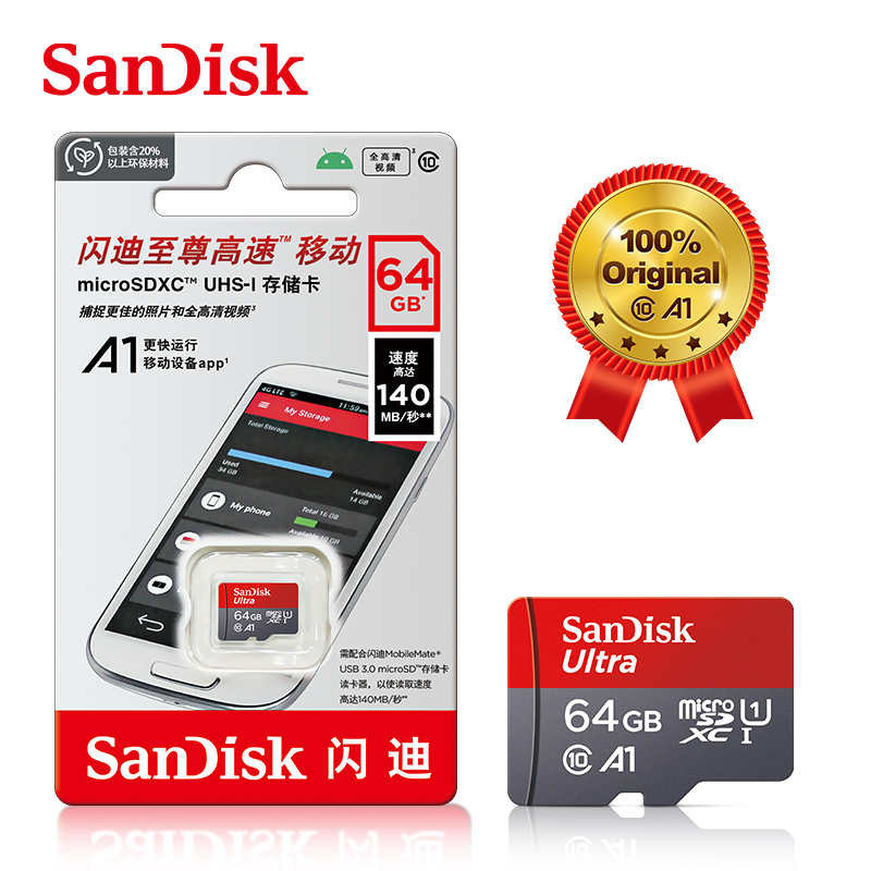 Sandisk Ultra Micro tf SD card 128GB 32GB 64GB 256GB Mini SD Card SD/TF Flash Card Memory Card 32 64 128 gb miniSD for Phone