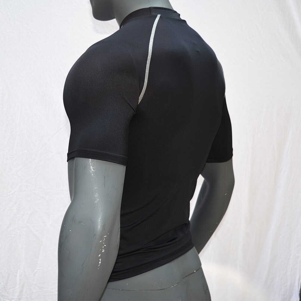 Zwart/Ademend Surf Upf 50 Rash Guard Shirt Korte Mouwen Surfen Duikpakken Badmode Uv Zwemmen rashguard