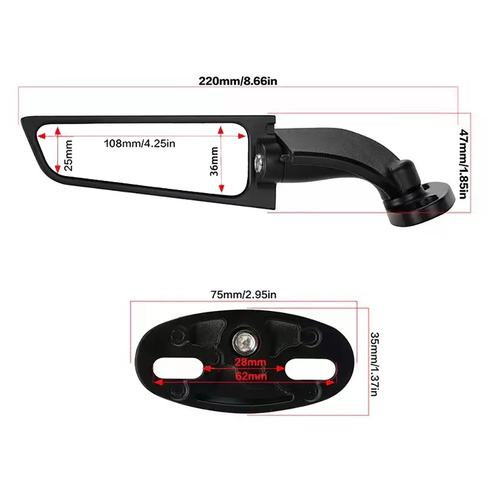 Specchietto retrovisore fisso per Kawasaki ZX10R ZX9R ZX7R ZX6R ZX636 ZX12R ZX14R specchietto retrovisore competitivo per moto retromarcia