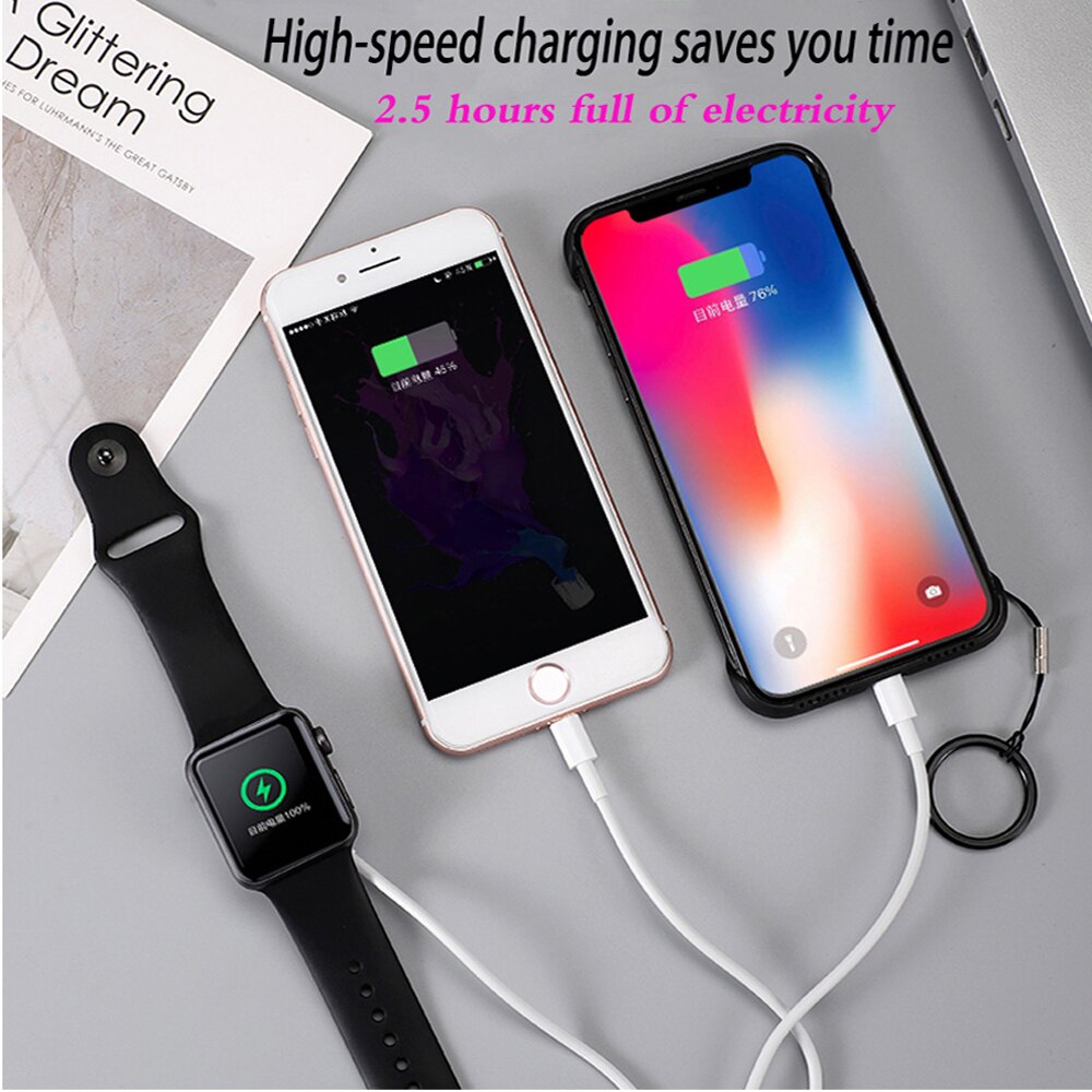 BSYDZKJGS 3 en 1 chargeur sans fil pour Apple Watch 1 2 3 4 chargeur rapide 1.2 câble USB pour iPhone X Xs 8 Plus iPod câble de données USB