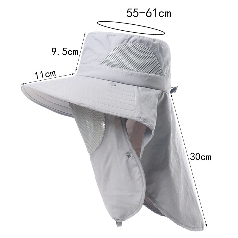CAMOLAND Women Men Waterproof Bucket Hats With Neck Flap Summer UV Protection Sun Hat Male Breathable Fishing Hiking Caps